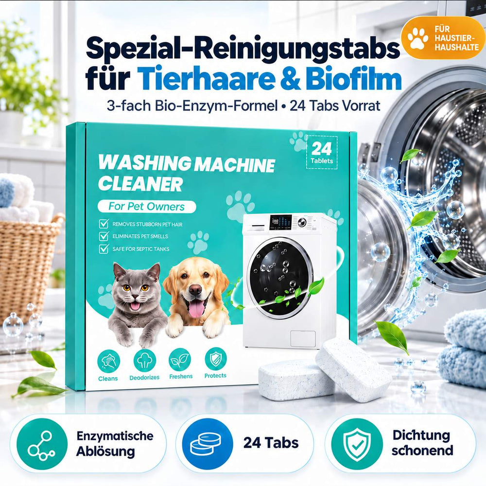 (50% OFF) Waschmaschinen-Reiniger für Tierhaushalte – 24 Tabs
