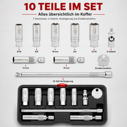 (50% Rabatt) 10-tlg. Magnet-Zündkerzen-Stecknuss-Set
