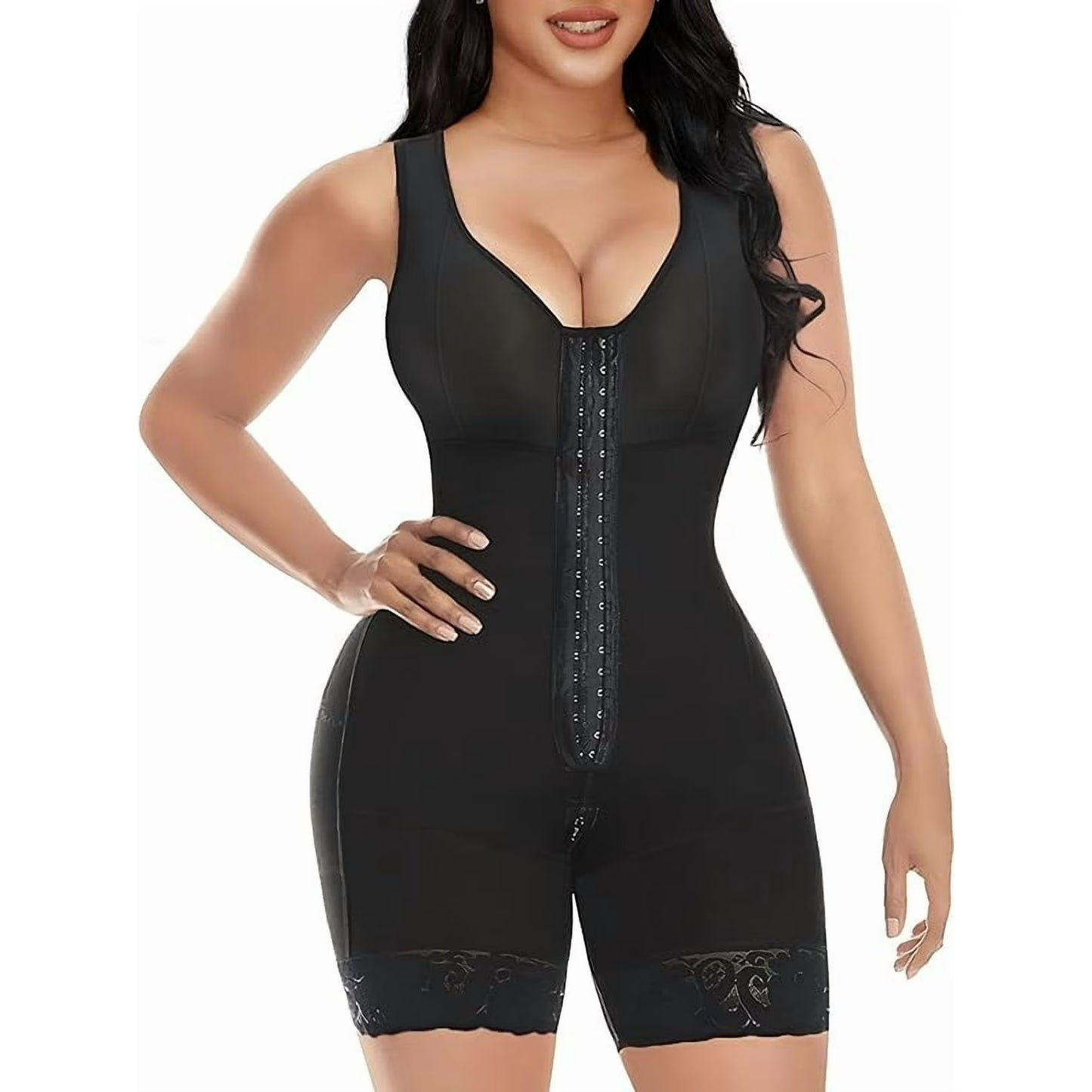 Full Body Hooked Faja Bodysuit with Zipper Crotch