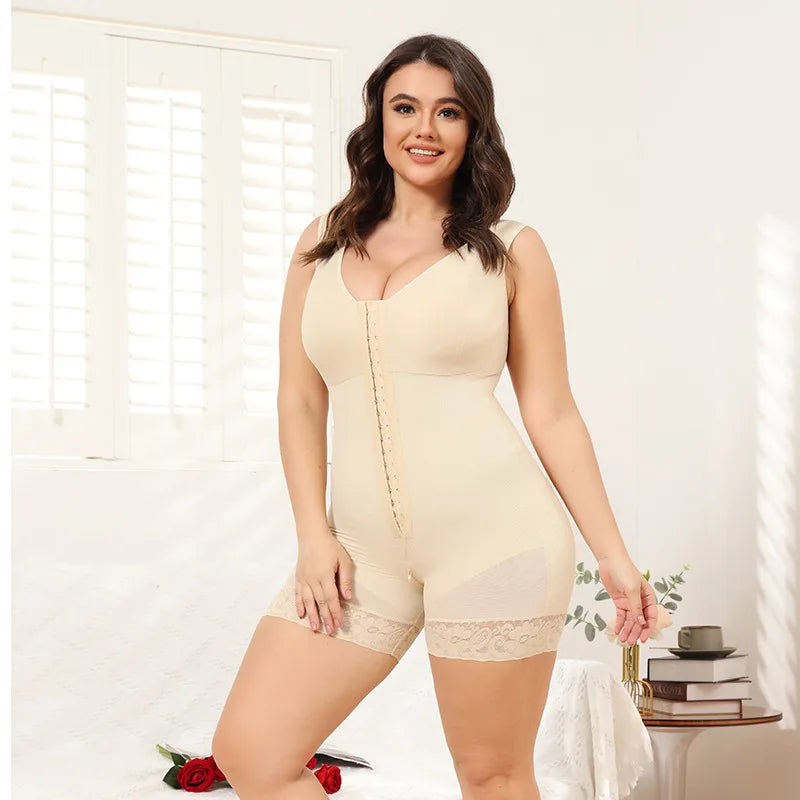 Full Body Hooked Faja Bodysuit with Zipper Crotch