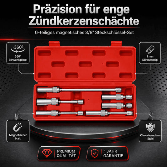 (50% Rabatt) – 6-tlg. Magnetisches 3/8”-Zündkerzen-Steckschlüssel-Set