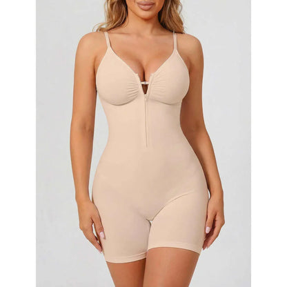 Shapewear bodysuit with a zipper and a tummy-flattening effect