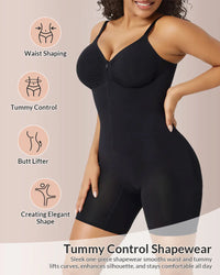Shapewear bodysuit with a zipper and a tummy-flattening effect