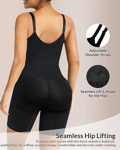 Shapewear bodysuit with a zipper and a tummy-flattening effect