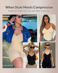 Shapewear bodysuit with a zipper and a tummy-flattening effect