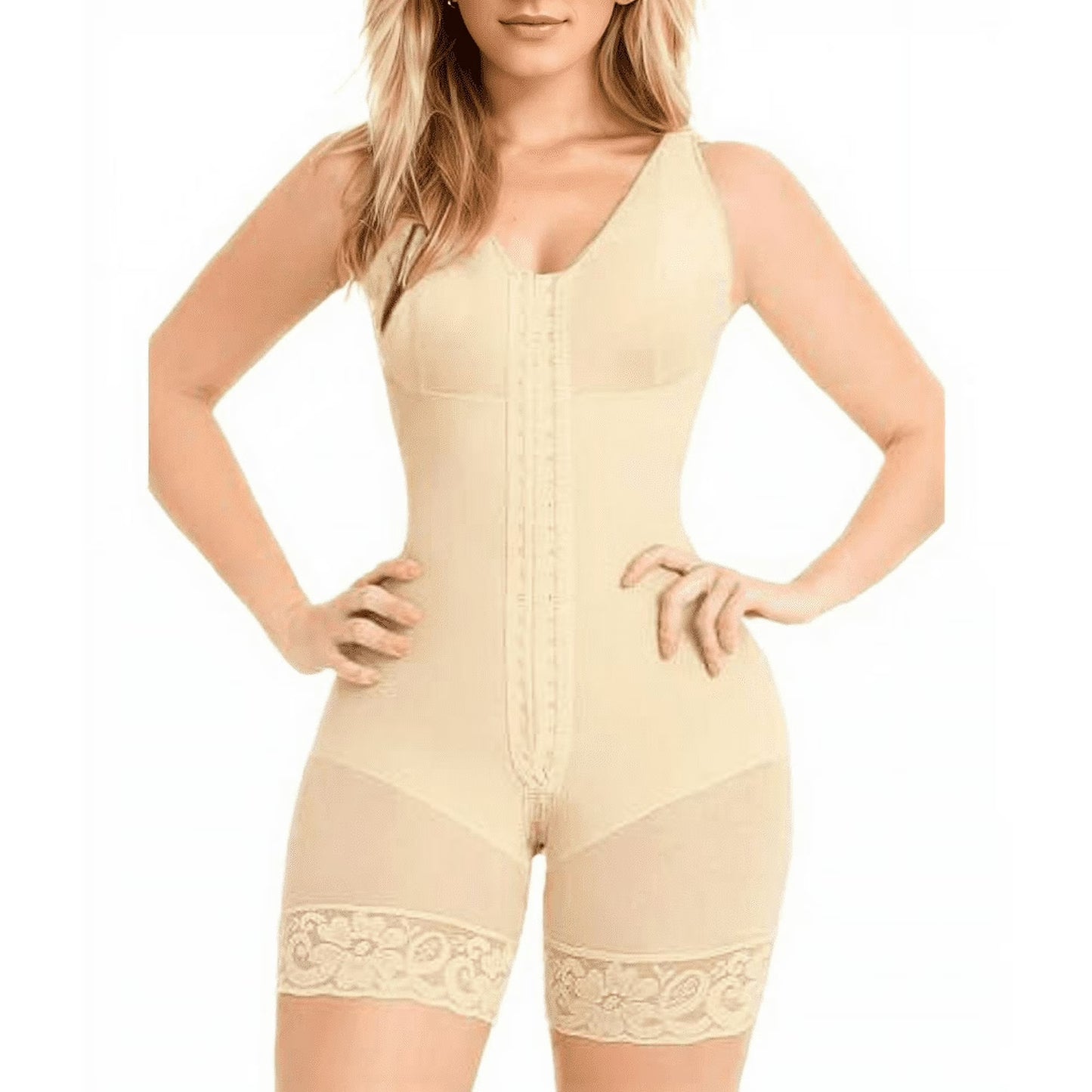 Full Body Hooked Faja Bodysuit with Zipper Crotch
