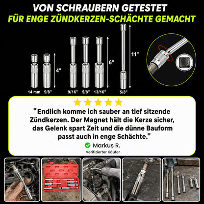 (50% Rabatt) – 6-tlg. Magnetisches 3/8”-Zündkerzen-Steckschlüssel-Set